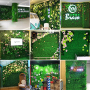 绿植墙仿真植物墙装饰人造草坪室内背景花墙面，塑料假草皮阳台门头
