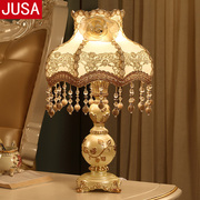 台灯卧室床头灯欧式简约现代创意温馨结婚婚庆可调光装饰灯具