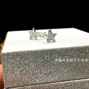 时尚星星款钻石耳钉18k白金群镶20分钻石耳圈耳环送女友闺蜜