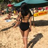 连体泳衣女2021韩国ins温泉遮肚显瘦露背复古沙滩性感比基尼