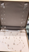 裸石镶嵌定制18K白金日本海水珍珠满天星项链锁骨链珠珠毛衣链