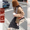 曾小咸卡其外搭针织开衫女2023年秋季韩版宽松中长款长袖外套