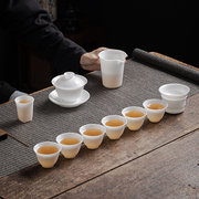 匠仙冰种玉瓷功夫茶具家用办公白瓷中式陶瓷盖碗整套茶具高档礼盒