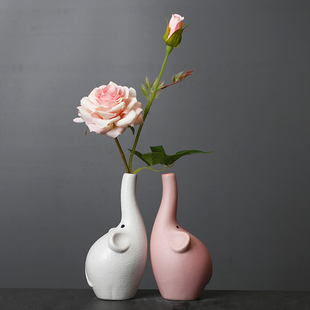 仿真花花瓶北欧风格可爱客厅桌面玫瑰花器创意干鲜花花插摆件小号