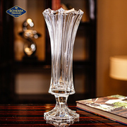 捷克BOHEMIA进口水晶玻璃花瓶欧式现代插花客厅摆件透明创意花器
