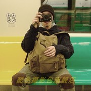 酷色双肩复古休闲帆布摄影包单反微单数码相机防盗背包多用旅行包