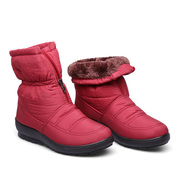 雪地靴女中筒短靴冬季防滑防水加厚加绒平底孕妇妈妈棉鞋1308