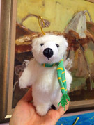 毛绒布艺类玩具围巾熊小挂件 白色北极熊公仔背包饰品儿童女