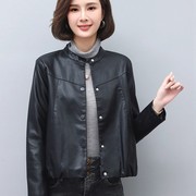 秋季女士短款皮衣外套女春秋2023年洋气时尚修身长袖秋装上衣