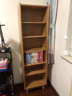实木书架儿童书柜客厅落地一体靠墙简易置物架家用日式窄组合卧室