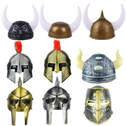 斯巴达勇士战盔cos表演道具古罗马骑士武士头盔维京儿童牛角帽子