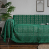 美式乡村复古绿钩针沙发巾手工钩针镂空全盖沙发套四季通用沙发垫