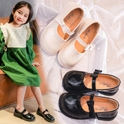 儿童鞋女童皮鞋2024韩版软底女孩公主鞋黑色宝宝小学生演出鞋
