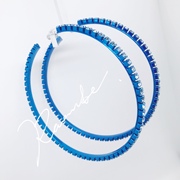 3折 美国品牌 AREA 电光蓝色大圆圈镶钻耳环