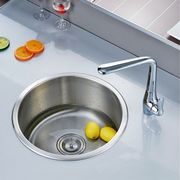 一体成型304不锈钢，水槽单槽圆型洗菜盆圆盆厨房，水池洗菜加厚