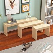 实木长条凳家用进门松木换鞋凳床边床尾长木凳浴室卧室原木凳子