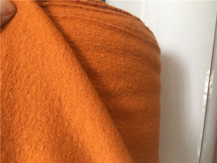 冬季桔黄橘色粗纺羊毛时装，大衣面料布连衣裙外套，围脖弹力针织毛料