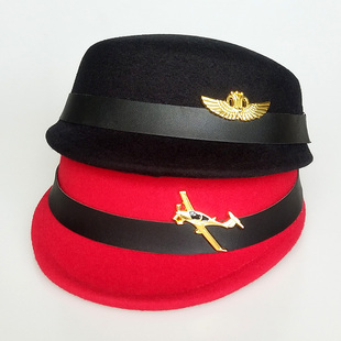厦航空姐帽子女款航空空姐，小礼帽表演帽，礼仪帽宴会帽大红礼宾女帽
