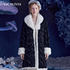 vjcolivia2023秋冬黑色，长款羽绒服水貂，毛领圣诞气质外套女装
