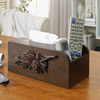 欧式简约创意客厅家用木质，纸巾盒抽纸盒桌面遥控器收纳盒架