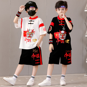 五月表演服男童国潮汉服古装，幼儿园六一儿童中国风套装街舞演出服