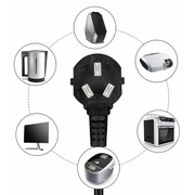 1.5平方带插头电源线3芯国标三相线220V家用三脚压V头连接插座电