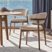 北欧实木餐椅现代简约轻奢设计师布艺椅子酒店靠背椅家用餐厅桌椅
