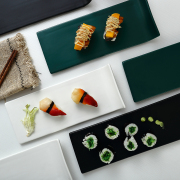 日式寿司盘子长方形创意陶瓷长方盘餐厅刺身盘蛋糕托盘鸡翅长条盘