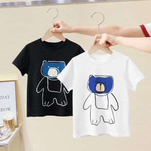 中大童GRRR品牌夏季2024 韩版儿童纯棉短袖T恤男孩女青年体恤