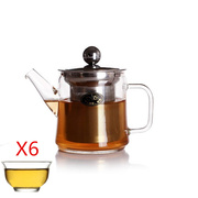 雅风玻璃茶壶咖啡壶沏茶壶明火茶壶直火壶304钢网耐热茶壶送杯