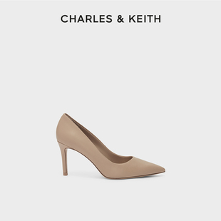 charles&keith春夏女鞋，ck1-60280245-1女士简约通勤尖头高跟单鞋