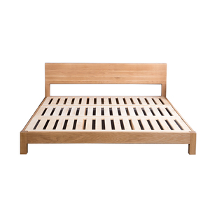 急速北欧简约现代实木家具白橡木床实木床1.5 1.8米双人床 日