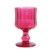 法式复古风冰淇淋杯雪糕矮脚红酒杯胭脂紫色葡萄酒杯水晶玻璃杯子
