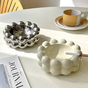 欧式创意ins风陶瓷烟灰缸摆件客厅办公室茶桌茶几桌面高级装饰品2