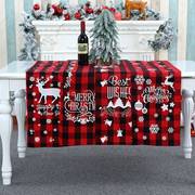 圣诞桌布红格子长方形，台布新年幼儿园ins茶几，生日圣诞节风餐桌布