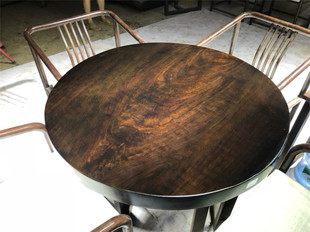 尺寸：97*97*7黑檀实木大板整t板原木红木茶桌茶台茶板圆盘圆桌椅