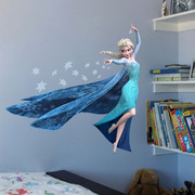 冰雪奇缘自粘墙帖艾莎公主雪宝创意儿童房卡通可移除背景防水贴纸