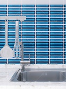尚梅长条陶瓷马赛克黑白墨绿蓝粉灰色瓷砖厨房卫生间阳台浴室墙砖