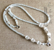 白猫眼项链S925纯银泰银配件泰国佛牌双层毛衣挂链可定制其他款式