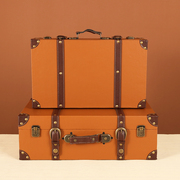 欧式复古大号手提皮箱，储物收纳整理木箱旅行箱摄影艺术创意木箱子