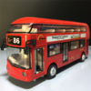 断色双层豪华旅游巴士公交声光回力开门合金车模儿童玩具