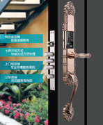 中式别墅加长指纹锁自动下滑盖，防水密码锁铜门智能锁送锁体包安装