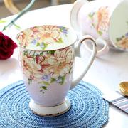 杯子陶瓷创意欧式马克杯带盖大容量骨瓷水杯早餐杯轻奢咖啡牛奶杯