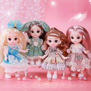 6个套装芭比洋娃娃玩具大礼盒，迷你小号公主，儿童女孩礼物仿真换装