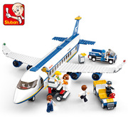 儿童智力拼装积木空中巴士系列飞机模型客机儿童男孩玩具小颗粒