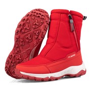 东北哈尔滨红色雪地靴女户外防水防滑保暖加绒加厚冬季大棉鞋短筒