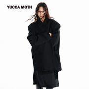 YUCCAMOTH重组结构混纺廓形垫肩西装女中长款小众设计感西服外套