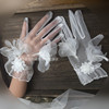 婚纱短款白色纱手套超仙花朵新娘造型摄影拍照配饰影楼道具