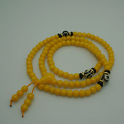 藏式琉璃佛珠民族风6毫米108颗黄琉璃(黄琉璃)佛珠，念珠多圈手链礼物结缘