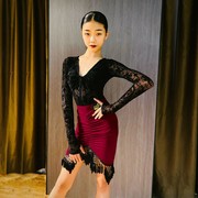 康尼少儿拉丁舞服装2023年流苏练功服女童网红套装比赛演出服